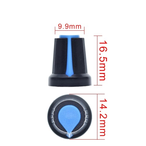 Perilla Plástica para Potenciómetro Estriado